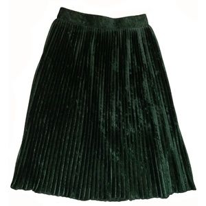 Velvet Pleated Skirt